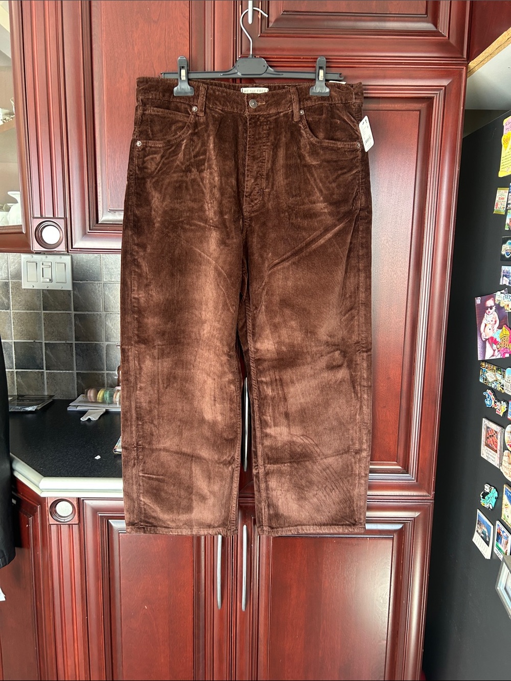 FREE PEOPLE Deep Trance Boyfriend Cord Pant in shaved chocolate size 30 - Picture 5 of 9